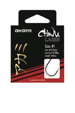 Anzuelos montados Akami Chinu Laser con hilo suave 205 cm – Níquel negro (pack 10 uds)