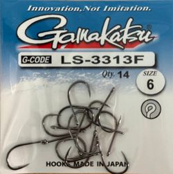 Anzuelos Gamakatsu LS-3313F – Tipo Chinu con ojal – Níquel negro – Alta resistencia y afilado japonés