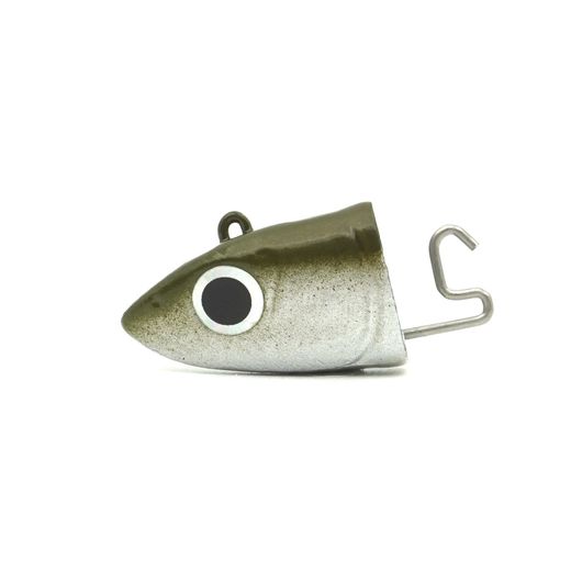 Black Minnow 70 – 2 Off Shore Jig Head 6 g (70 mm), color Khaki – Cabezales plomados para montaje vinilo