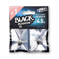 Black Minnow 70 – 2 Search Jig Head 4,5 g (70 mm), color Khaki – Cabezales plomados de búsqueda para vinilo