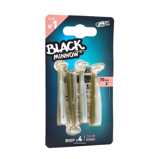lack Minnow 70 – 4 Cuerpos de Vinilo Suave para Rockfishing y Spinning