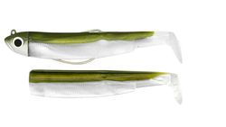 Black Minnow 90 – Combo Shore 5 g (90 mm), color Khaki – Cabeza jig pre-montada + cuerpo + cuerpo de repuesto