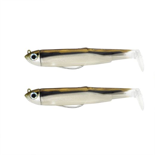 Black Minnow 90 Doble Combo – 90 mm / 5 g Shore – Vinilo Fiiish Nº 2 con Cabeza Articulada PH2S y Cuerpo Extra – Color Vairon