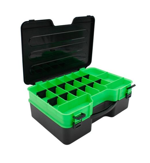 Caja organizadora Akami TB-550 doble cara con 28 compartimentos de PVC inyectado