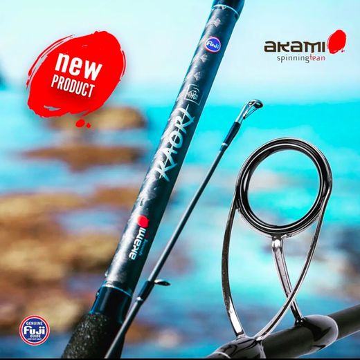 Caña de Spinning Akami Kaori – Carbono Toray 35T en espiral 45° – Anillas Fuji – Portacarretes Fuji – Grip ergonómico