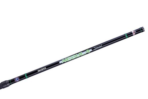 Caña de Surfcasting Akami Nebula Special 4,25 m – Carbono Toray 40T – Acabado Raw Carbon – Acción rápida 33 y 35 – Puntera híbrida – Anillas Fuji