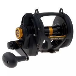 Penn Squall Lever Drag 2 Speed – Carrete de pesca de dos velocidades con freno Dura-Drag y cuerpo de grafito