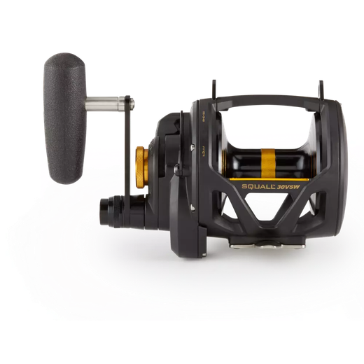Penn Squall Lever Drag 2 Speed – Carrete de pesca de dos velocidades con freno Dura-Drag y cuerpo de grafito