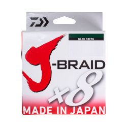 Trenzado Daiwa J-Braid 8 Verde 300 m – 8 hebras japonesas – Alta resistencia y suavidad excepcional
