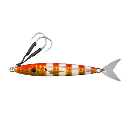 Señuelo vertical Fishus by Lurenzo Espejig – Jig metálico con cola de acero inoxidable – Acción rápida y destellos hipnóticos