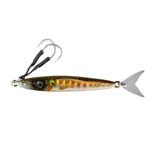 Señuelo vertical Fishus by Lurenzo Espejig – Jig metálico con cola de acero inoxidable – Acción rápida y destellos hipnóticos
