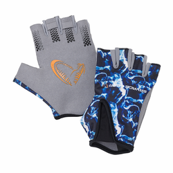 Savage Gear Marine Half Glove – Guantes cortos de pesca SPF30 con agarre antideslizante y secado rápido