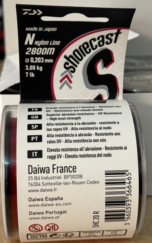Hilo Daiwa Shorecast para surfcasting – Alta resistencia y deslizamiento
