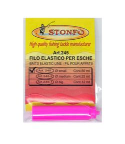 Hilo Elástico Stonfo Rosa Talla S 50 m – Dispensador incluido – Ideal para surfcasting y montaje de cebos