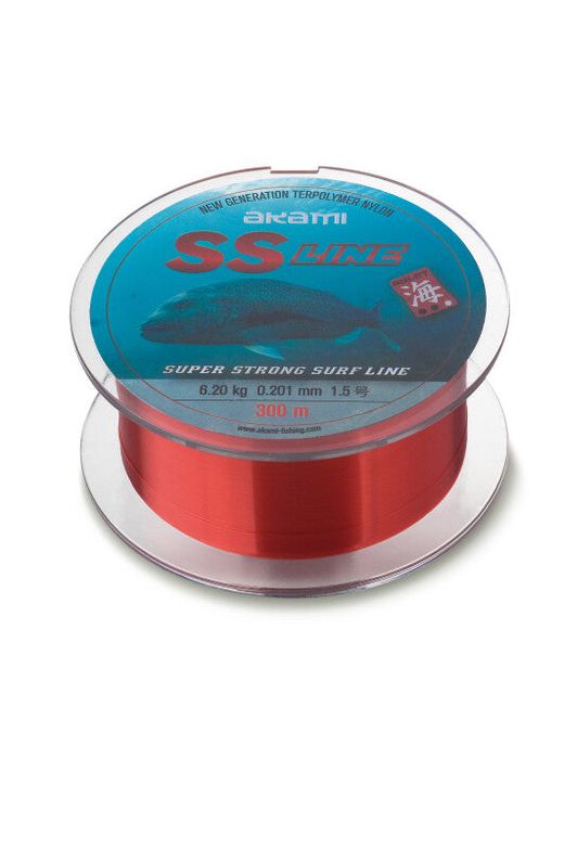 Hilo Akami SS-Line Red – Monofilamento Terpolymer Nylon rojo (2000 m y 300 m)