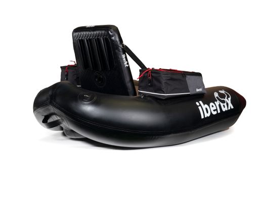 Iberux One Black – Pato de pesca compacta (<150 cm) con suelo Airmat 12 cm y asiento Iberux MAX – Alta flotabilidad y estabilidad (+ Regalo de funda y gorra valoradas en 40€)