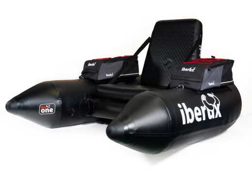 Iberux One Black – Pato de pesca compacta (<150 cm) con suelo Airmat 12 cm y asiento Iberux MAX – Alta flotabilidad y estabilidad (+ Regalo de funda y gorra valoradas en 40€)