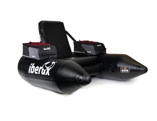 Iberux One Black – Pato de pesca compacta (<150 cm) con suelo Airmat 12 cm y asiento Iberux MAX – Alta flotabilidad y estabilidad (+ Regalo de funda y gorra valoradas en 40€)