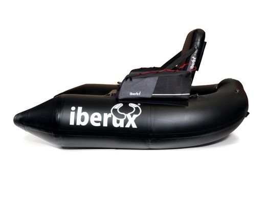 Iberux One Black – Pato de pesca compacta (<150 cm) con suelo Airmat 12 cm y asiento Iberux MAX – Alta flotabilidad y estabilidad (+ Regalo de funda y gorra valoradas en 40€)