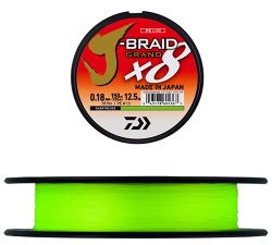 Daiwa J-Braid Grand x8 135 m Chartreuse – Línea trenzada japonesa Izanas de 8 hebras – Alta resistencia y sensibilidad