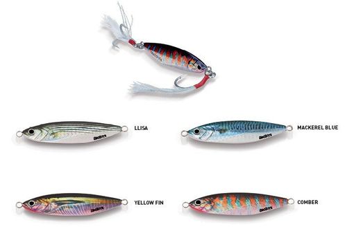 Jig Akami Dentex – Aerodinámico con ojos 3D y pintura holográfica – Anzuelo y assist VMC – 4 colores