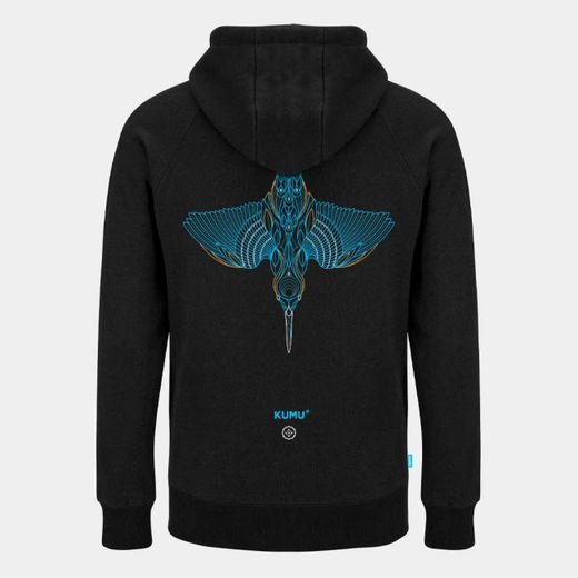 Sudadera Kumu Take Flight con ilustración de martín pescador y serigrafía a 4 tintas – 320 g