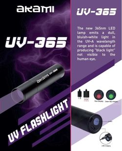 Linterna ultravioleta UV-365 LED 365 nm – Luz negra invisible – Recargable por USB con batería y funda