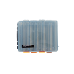 Savage Gear Lurebox 2 Sided Smoke 20.5 × 17 × 4.8 cm – Caja doble estanca para señuelos con sistema de drenaje