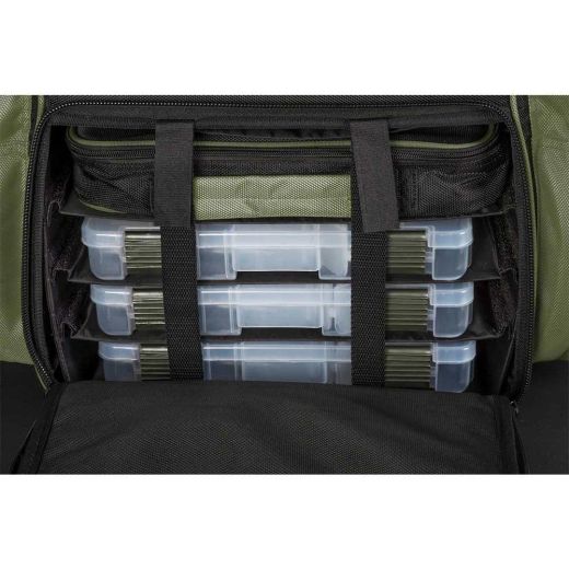 Mochila Cinnetic Professional High End (Green) – 60 L – Resistente nylon 1680D – Compartimentos modulares y refrigeración – Ideal Surfcasting