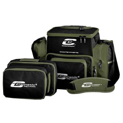 Mochila Cinnetic Professional High End (Green) – 60 L – Resistente nylon 1680D – Compartimentos modulares y refrigeración – Ideal Surfcasting