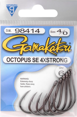 Gamakatsu Octopus SE 4X Strong – Anzuelo forjado con ojal 4X resistencia – Pack de 6 unidades