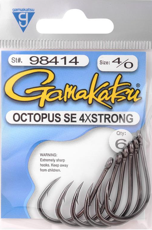 Gamakatsu Octopus SE 4X Strong – Anzuelo forjado con ojal 4X resistencia – Pack de 6 unidades