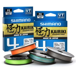 Trenzado Shimano Kairiki 4 300 m – 4 hebras VT Construction – Alta sensibilidad y suavidad – Agua dulce y salada